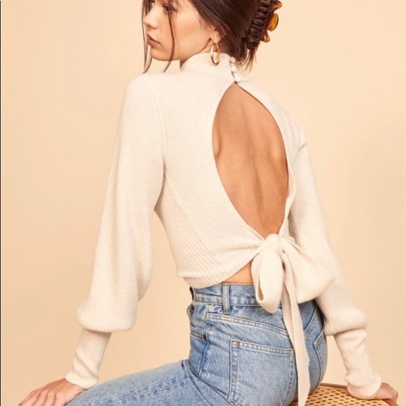 Reformation Open Back Cashmere Sweater - Picture 4 of 7